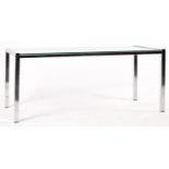 RETRO 1970S CHROME AND GLASS TOPPED COFFEE TABLE