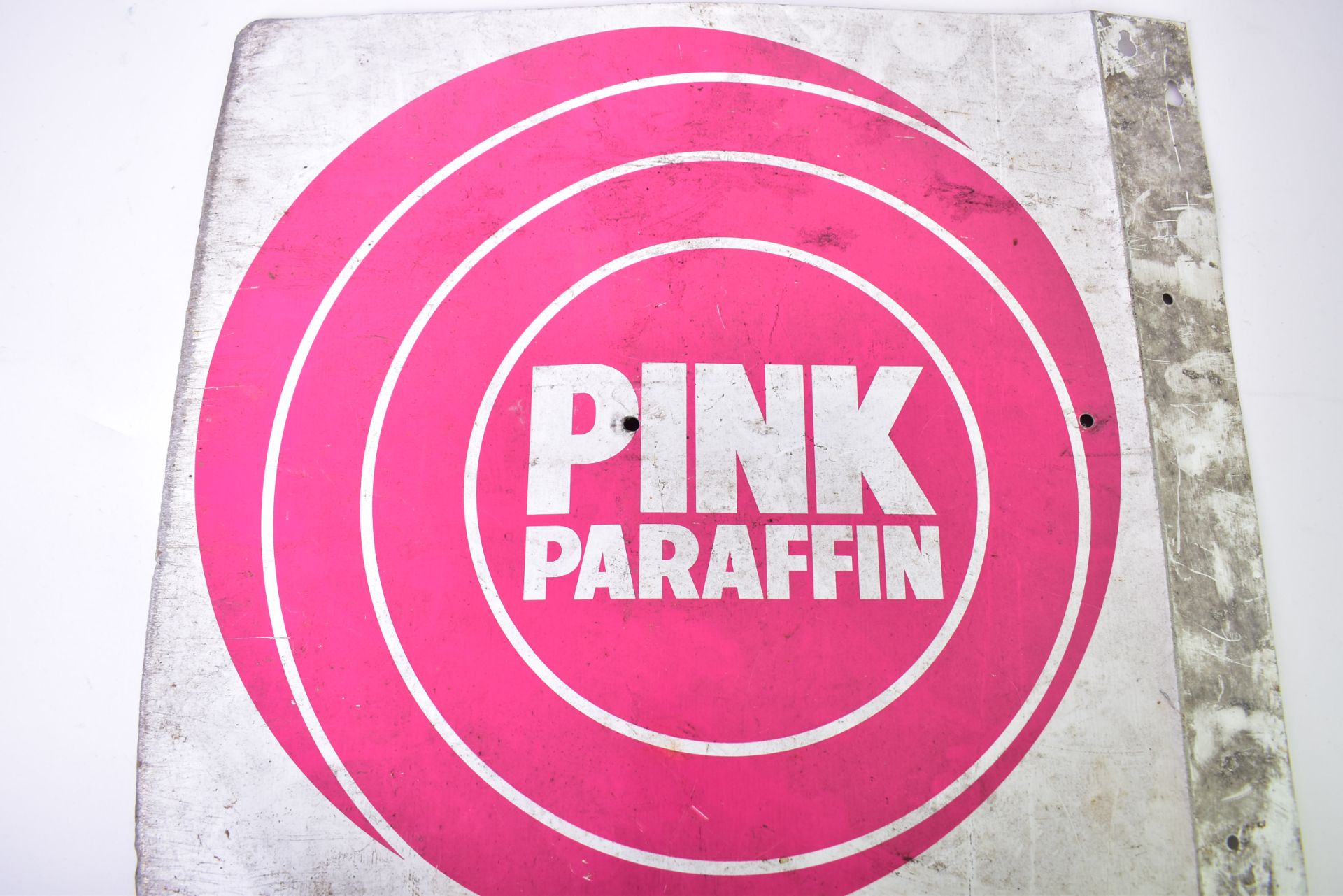 PINK PARAFFIN - ENAMELLED ADVERTISING DOUBLE SIDED SIGN - Image 2 of 4