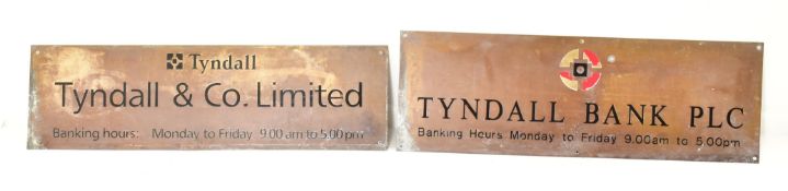 TYNDALL & CO. LIMITED - PAIR OF METAL STREET SIGNS