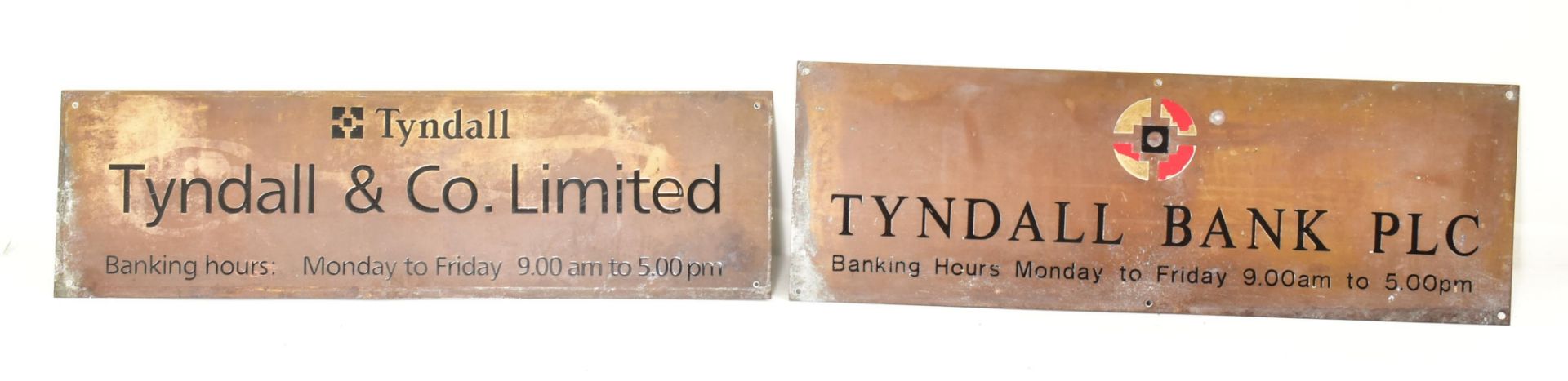 TYNDALL & CO. LIMITED - PAIR OF METAL STREET SIGNS