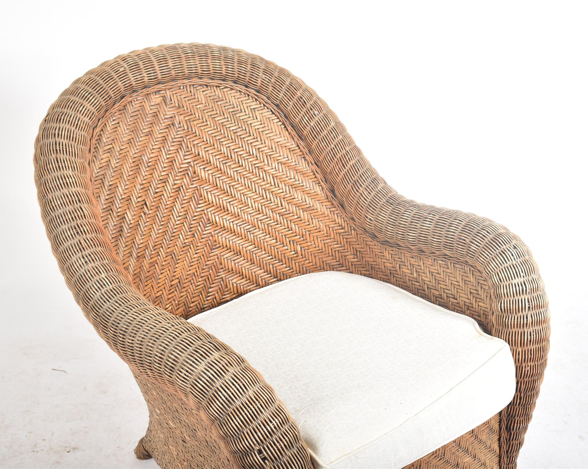 20TH CENTURY RATTAN AND WICKER CONSERVATORY ARMCHAIR - Image 2 of 6