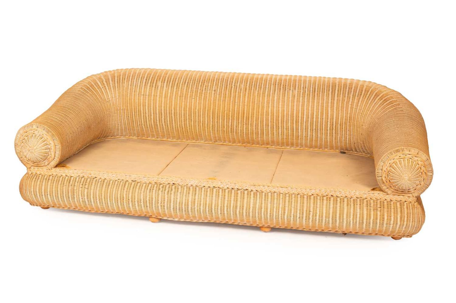 POINT FURNITURE - MODERNIST LARGE RATTAN SOFA SETTEE - Image 2 of 2