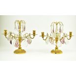 PAIR OF FRENCH MID 20TH CENTURY METAL CANDELABRAS