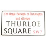 THURLOE SQUARE, LONDON - VINTAGE ENAMEL ROAD SIGN