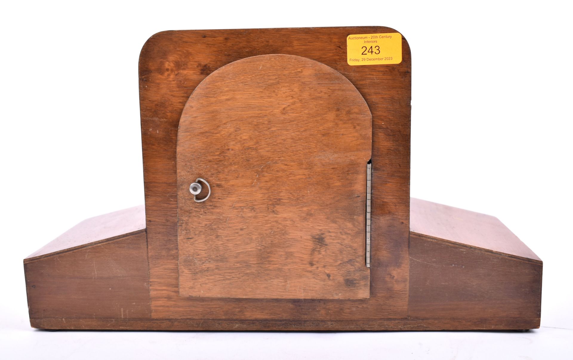 ART DECO STYLE WESTMINSTER CHIME WALNUT MANTEL CLOCK - Image 6 of 8