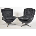 MANNER OF DUX, SWEDEN - PAIR OF SWIVEL EGG OFFICE CHAIRS