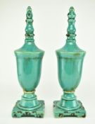 PAIR OF CRACKLE GLAZED HOME DECORATIVE ITEMS