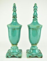 PAIR OF CRACKLE GLAZED HOME DECORATIVE ITEMS