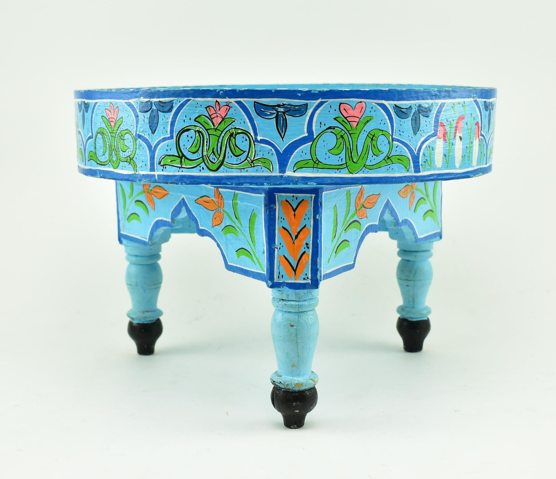 VINTAGE 20TH CENTURY HAND PAINTED MOROCCAN LOW TABLE - Image 5 of 5