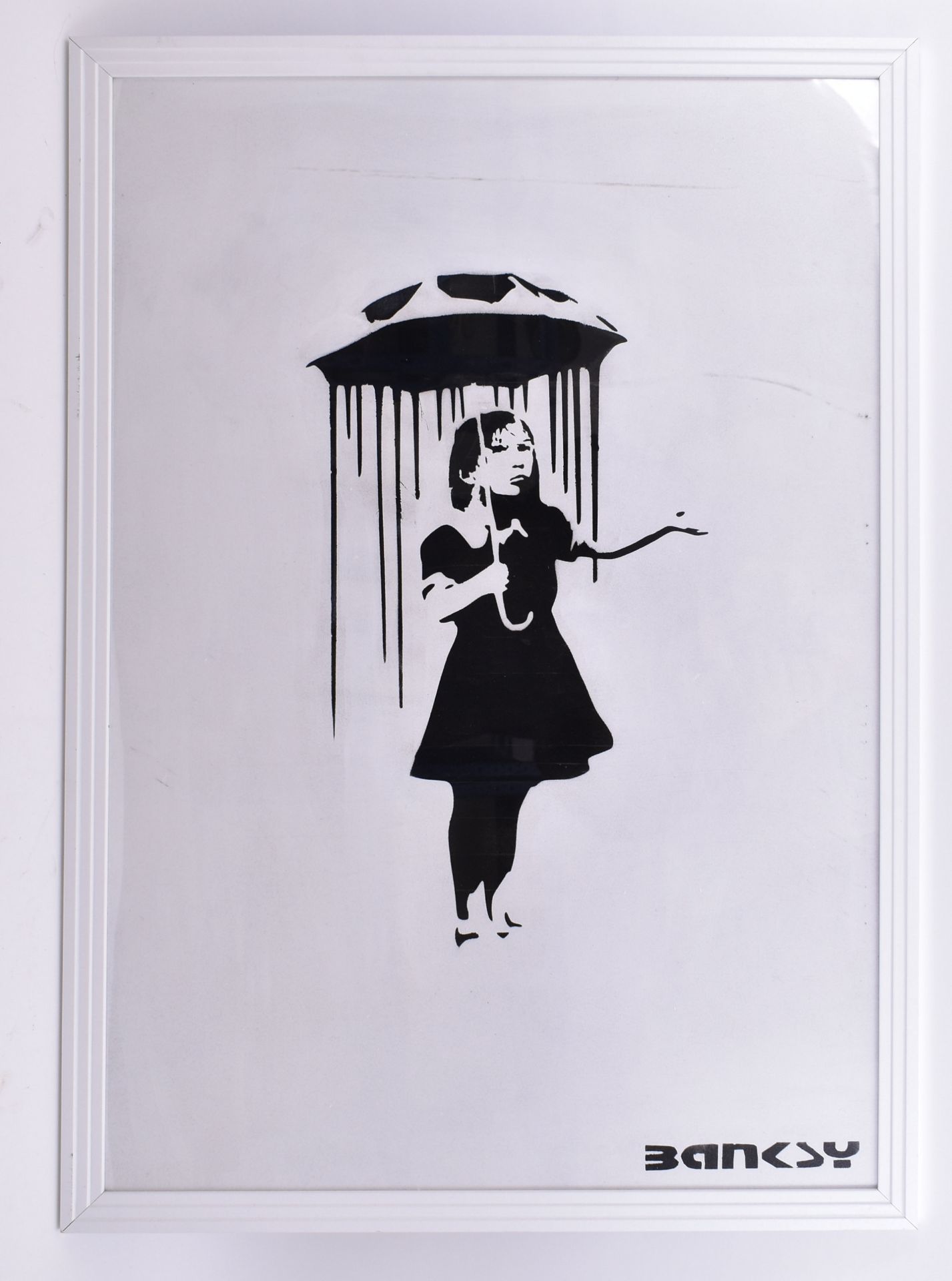 AFTER BANKSY STENCIL PRINTS - RAIN GIRL / GOLF SALE / LOVE - Image 10 of 12