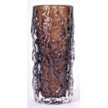 WHITEFRIARS - BARK RANGE CINNAMON 1960S GLASS VASE