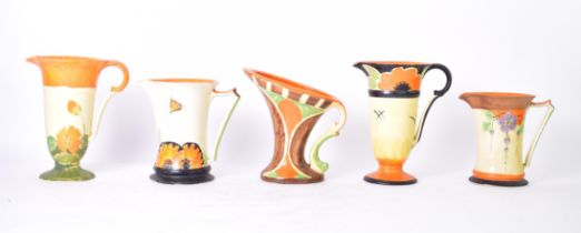 MYOTT, SON & CO. - FIVE ART DECO CERAMIC CENTREPIECES