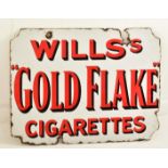 WILLS'S GOLD FLAKE - VINTAGE ENAMEL ADVERTISING SIGN