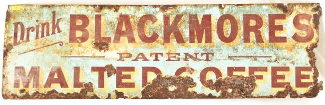 ENAMEL BLACKMORE'S MALTED COFFEE ADVERTISING SIGN