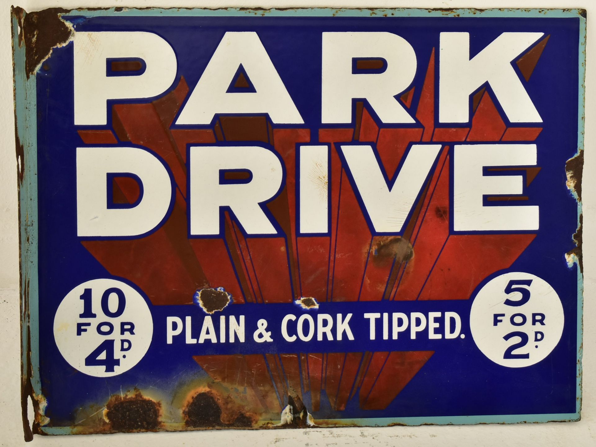 PARK DRIVE - VINTAGE POINT OF SALE ADVERTISING ENAMEL SIGN - Image 6 of 9