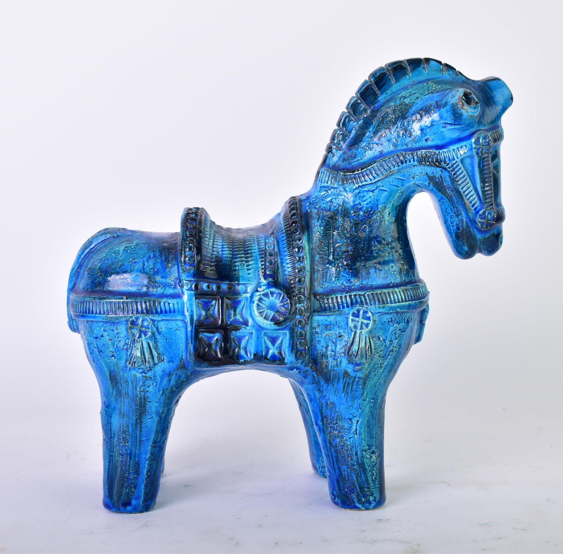 1960S VINTAGE ITALIAN POTTERY BLUE BITOSSI HORSE - Bild 2 aus 6