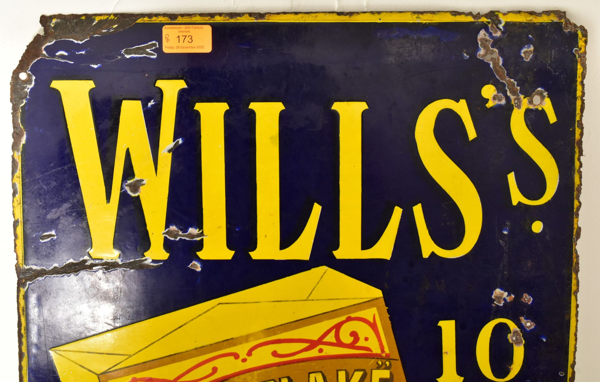 WILLS'S GOLD FLAKE - VINTAGE POINT OF SALE ENAMEL SIGN - Image 2 of 5