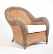 20TH CENTURY RATTAN AND WICKER CONSERVATORY ARMCHAIR