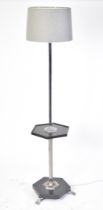 20TH CENTURY ART DECO CHROME AND EBONISED LAMP STANDARD