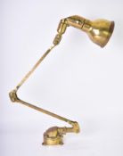 MEK-ELEK - RETRO 1940S BRASS INDUSTRIAL ADJUSTABLE ARM LAMP