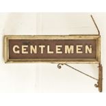 1930S RAILWAY STATION GENTLEMAN WOODEN ADVERTISING SIGN