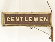 1930S RAILWAY STATION GENTLEMAN WOODEN ADVERTISING SIGN