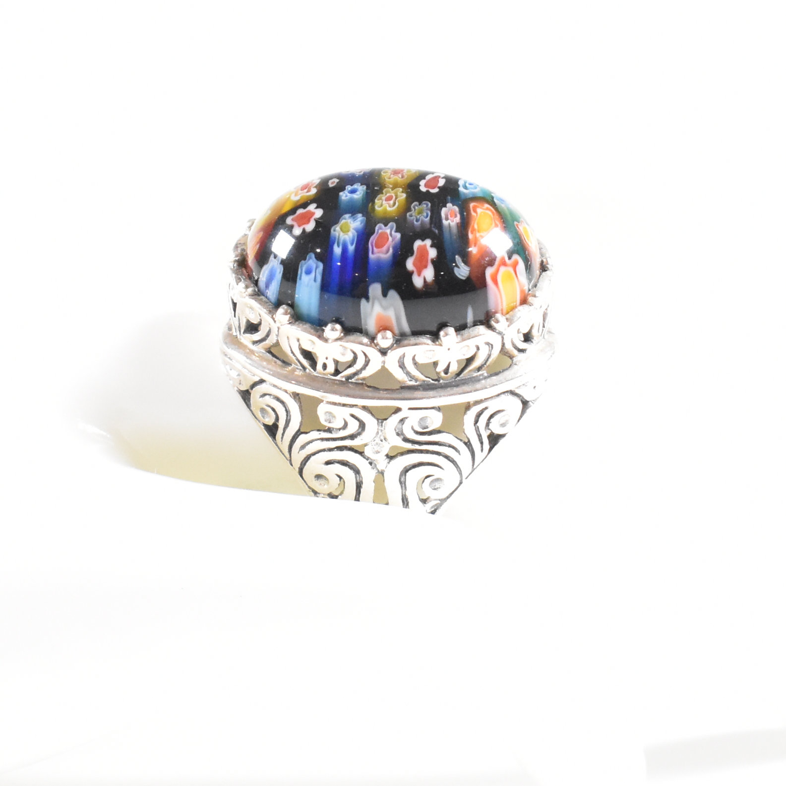 CONTEMPORARY 925 SILVER & MILLIFIORI STYLE CABOCHON - Image 8 of 8