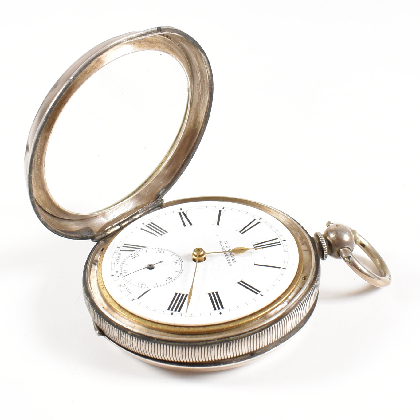 OPEN FACED SILVER 925 H SAMUEL POCKET WATCH - Image 7 of 8