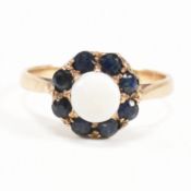 GOLD SAPPHIRE & OPAL CLUSTER RING