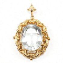 GOLD AQUAMARINE NECKLACE PENDANT