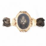 19TH CENTURY MOURNING BRAIDED HAIRWORK LOCKET BRACELET