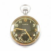 MOERIS MILITARY BLACK OPEN FACED SERVICES POCKET WATCH