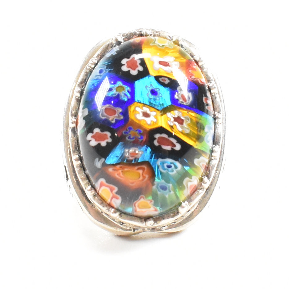 CONTEMPORARY 925 SILVER & MILLIFIORI STYLE CABOCHON