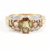 YELLOW GOLD ANDALUSITE & DIAMOND RING