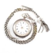 FRENCH SILVER 935 FOB WATCH & ALBERT CHAIN