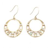 PAIR OF OPAL SET HOOP EARRINGS