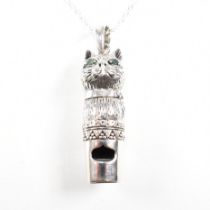 CONTEMPORARY 925 STERLING SILVER CAT WHISTLE PENDANT