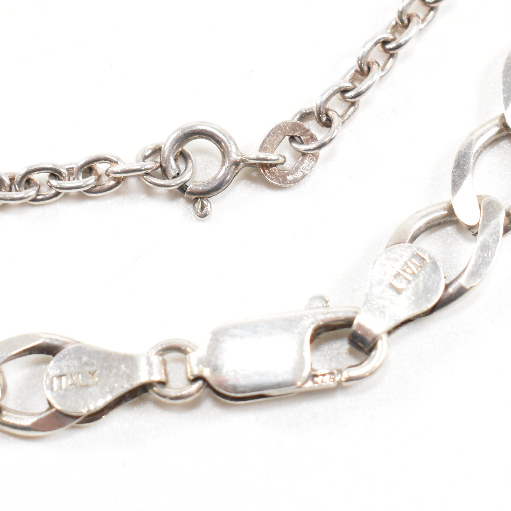 TWO HALLMARKED 925 SILVER CHAIN NECKLACES - Image 5 of 7