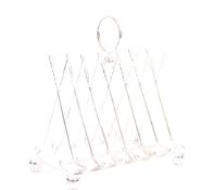 SILVER PLATED TOAST RACK IN THE FORM OF GOLD CLUBS