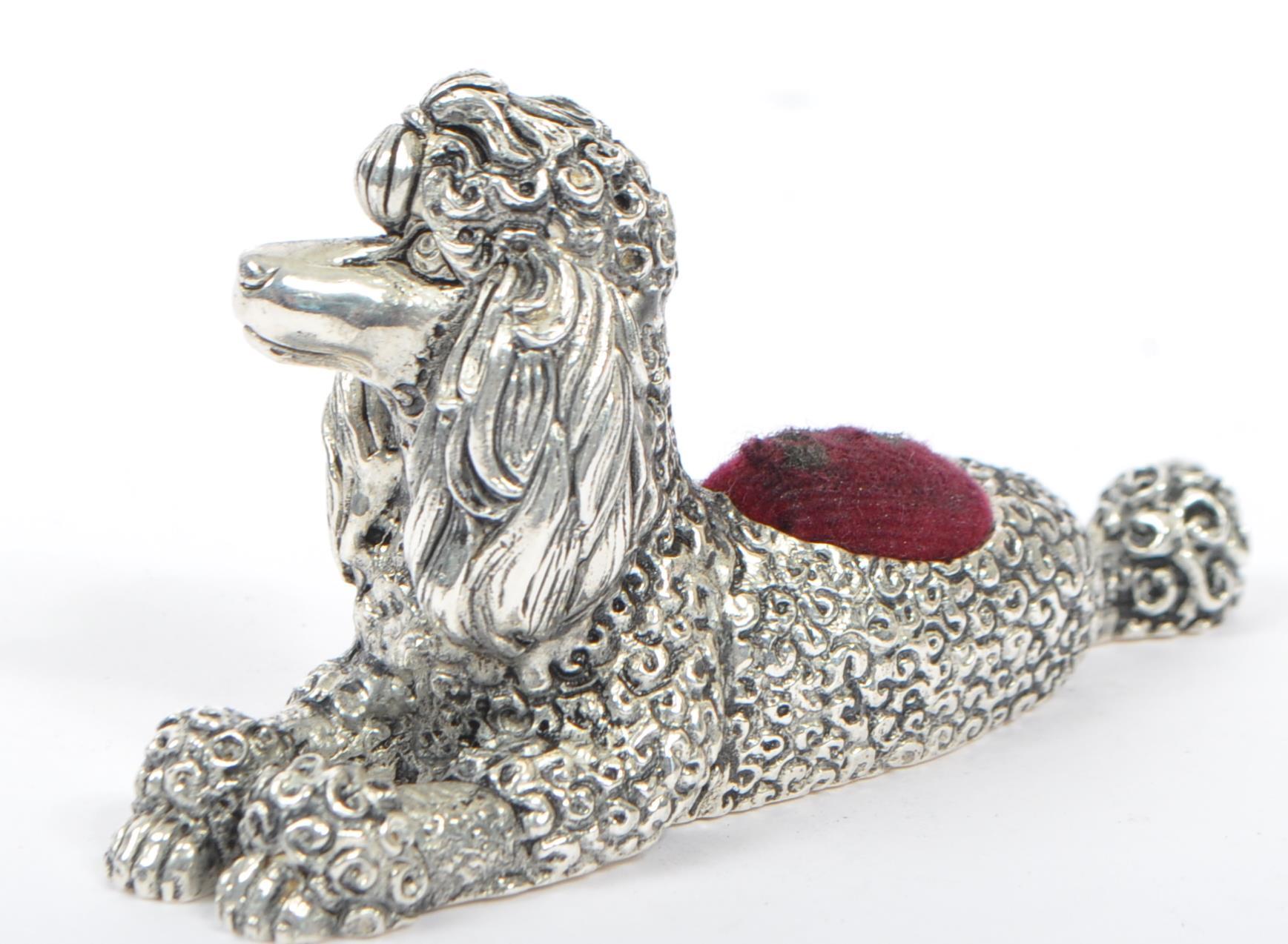 SILVER PLATED POODLE DOG PIN CUSHIONS - Image 2 of 4