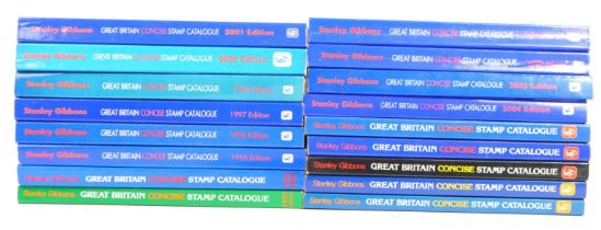 SEVENTEEN STANLEY GIBBONS CONCISE STAMP CATALOGUES - 1988-2004