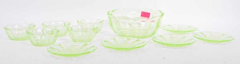 COLLECTION OF EARLY 20TH CENTURY DECORATIVE URANIUM GLASS