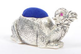 SILVER PLATED PIN CUSHION IN THE FORM OF CAMEL