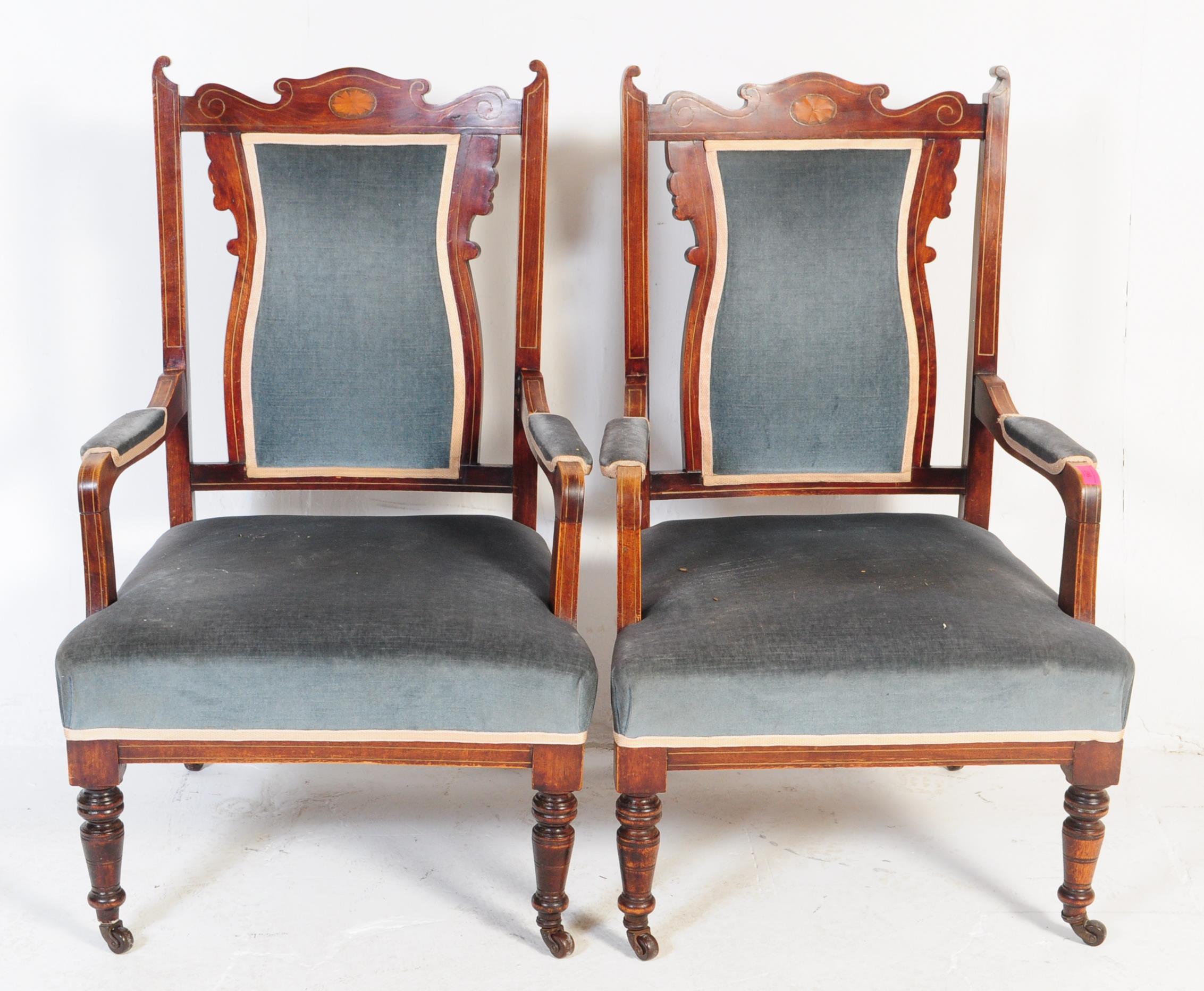 PAIR OF 19TH CENTURY VICTORIAN MAHOGANY ARMCHAIRS - Image 2 of 8