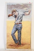 LARGE LATE 20TH CENTURY JAMES DEAN OIL ON CANVAS PAINTING