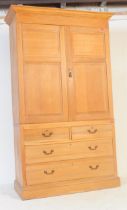 VICTORIAN 19TH CENTURY ASH / OAK LINEN PRESS CHEST