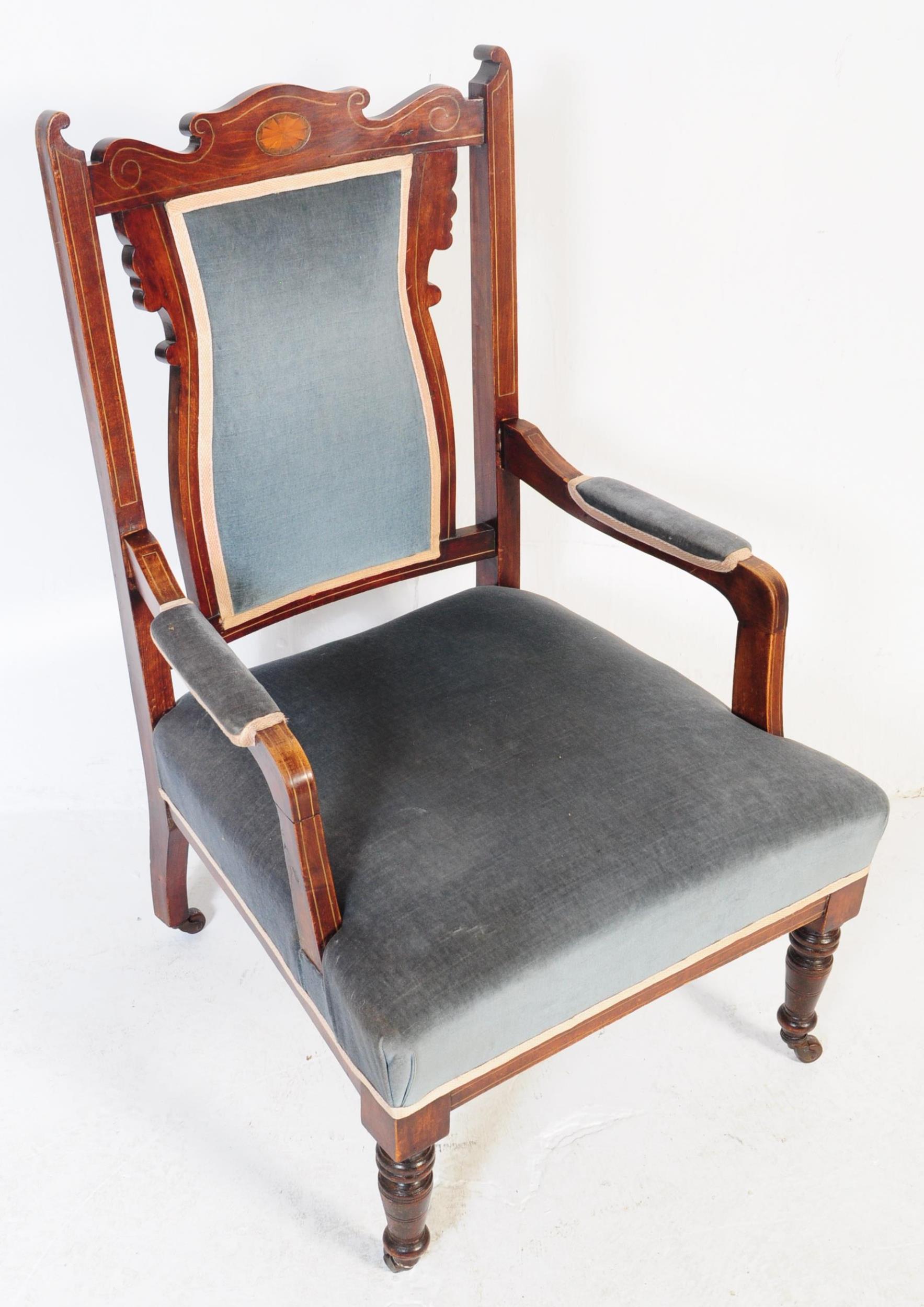 PAIR OF 19TH CENTURY VICTORIAN MAHOGANY ARMCHAIRS - Image 4 of 8