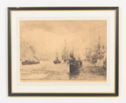 WILLIAM LIONEL WYLLIE (1851-1931) PORTSMOUTH HARBOUR DRYPOINT