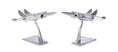 TWO VINTAGE CHROME AIRCRAFT MODELS