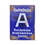 WWII SECOND WORLD WAR GERMAN TRAM STOP SIGN